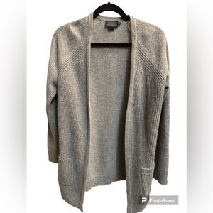 PENDLETON WOOL Women's Gray Open Front Cardigan pockets SZ Medium EUC